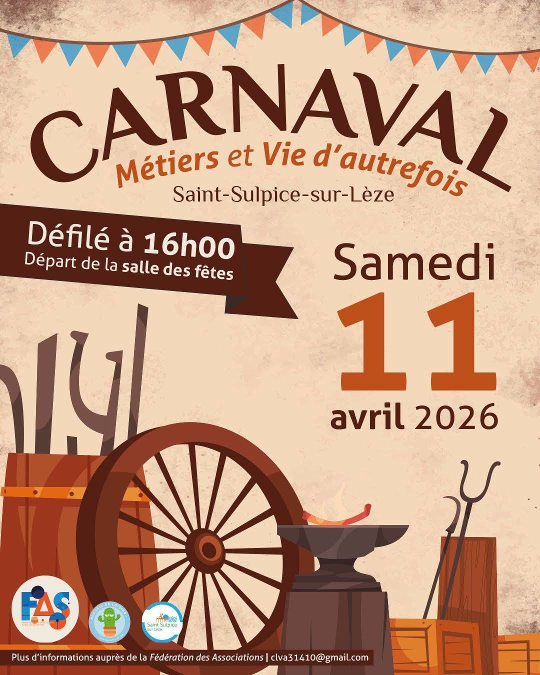 CARNAVAL MÉTIERS ET VIE D&rsquo;AUTREFOIS  Saint-Sulpice-sur-Lèze