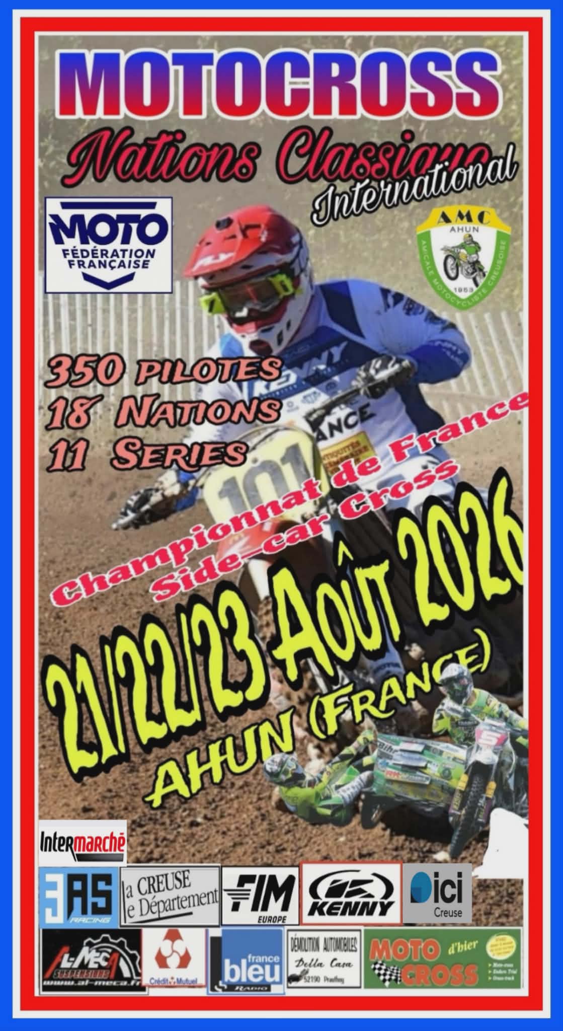 championnat de France sidecar et nations classiques circuit de motocross Ahun