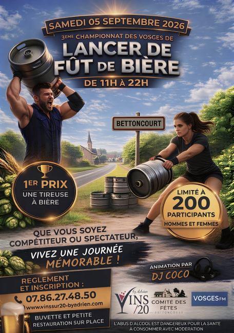 Championnat des Vosges de lancer de fût de bière  Bettoncourt