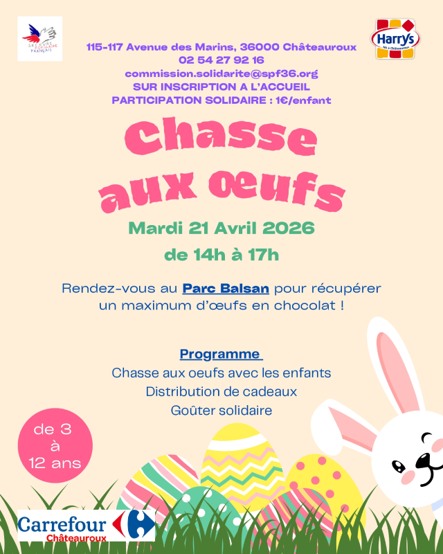 Chasse aux œufs solidaire  Châteauroux