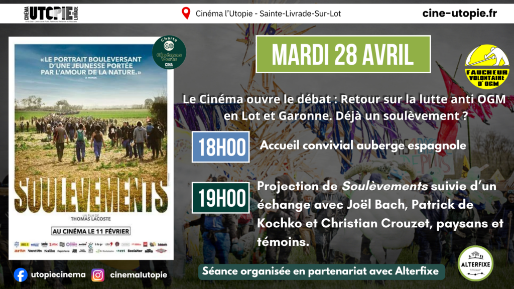 Ciné-Débat Soulèvements Cinéma l&rsquo;Utopie Sainte-Livrade-sur-Lot