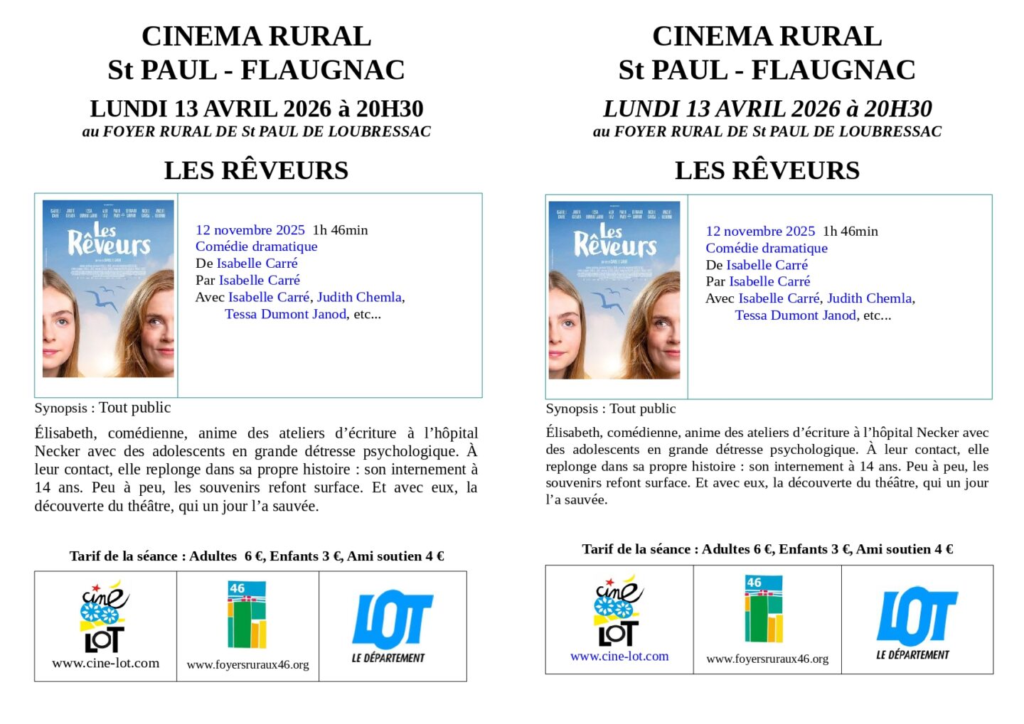 Ciné-Lot Les Rêveurs Saint-Paul-de-Loubressac Saint-Paul-Flaugnac