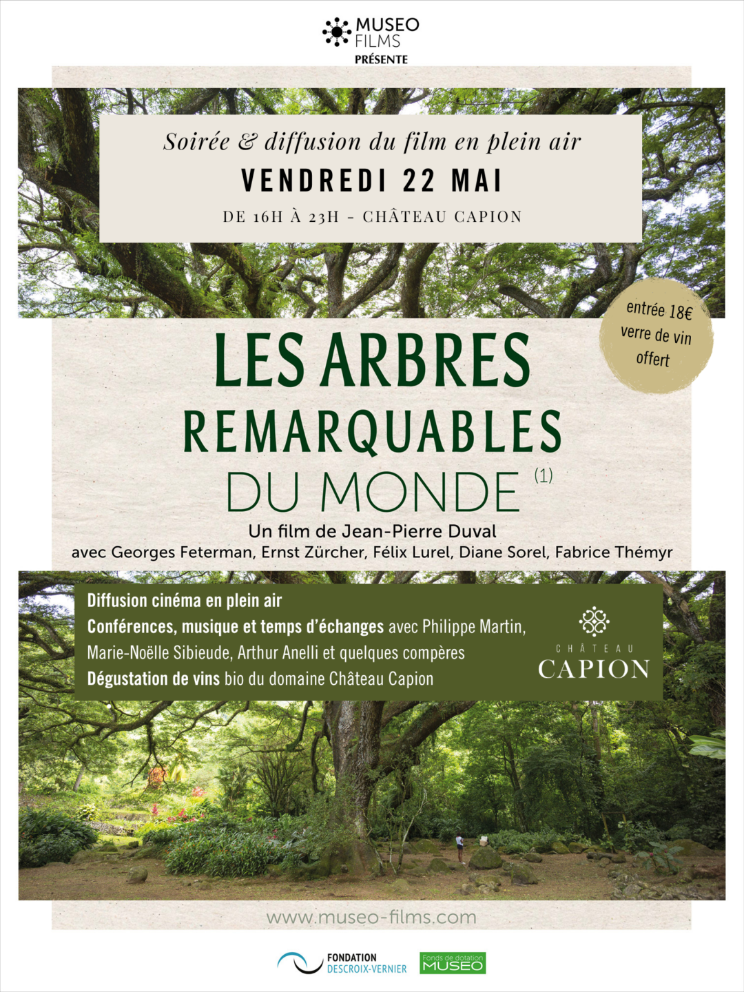 CINEMA EN PLEIN AIR ARBRES AU CHATEAU CAPION  Aniane