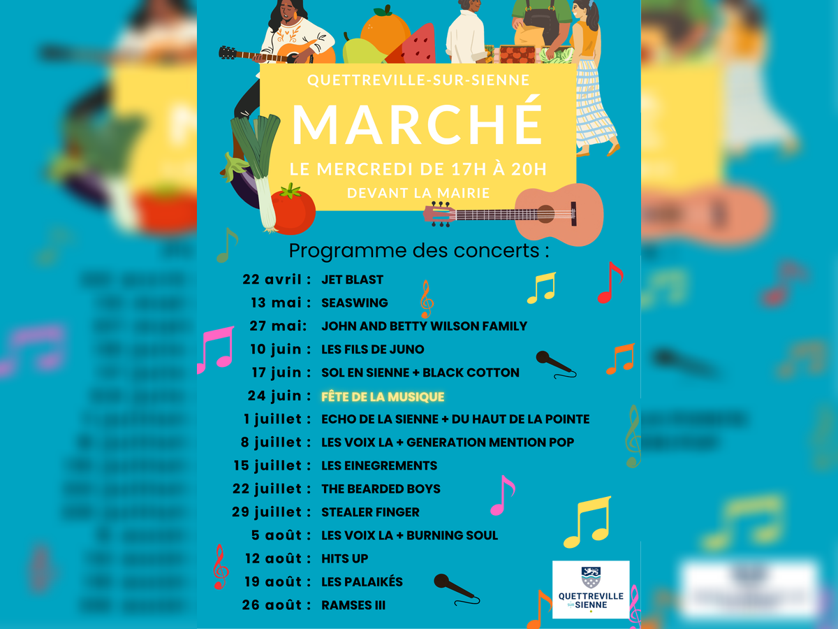 Concert au marché Les Voix-Là + Génération Mention Pop 17 Rue du Mont Saint-Michel Quettreville-sur-Sienne 2026-07-08