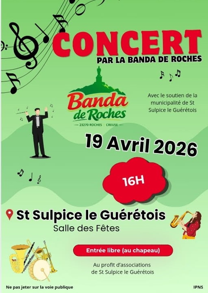 Concert avec la Banda de Roches  Saint-Sulpice-le-Guérétois