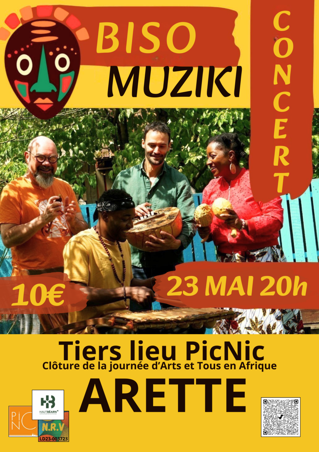Concert Biso Muziki ; Journée d&rsquo;Arts et tous, Afrique Espace Pic Nic Arette