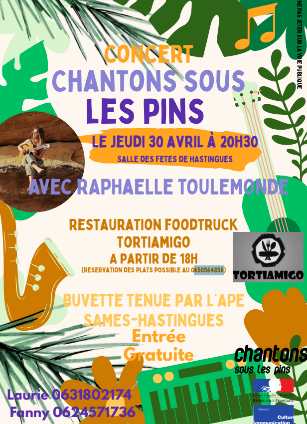 Concert Chantons sous les pins RAPHAELLE TOULEMONDE Salle Polyvalente Hastingues 2026-04-30