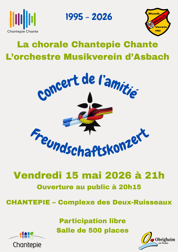 Concert de l&rsquo;amitié – Freundschaftskonzert, Complexe des Deux Ruisseaux, Chantepie