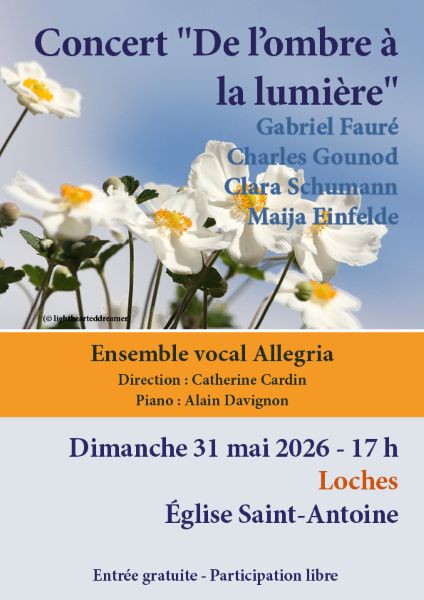Concert De l'ombre à la lumière 11 Rue Descartes Loches 2026-05-31