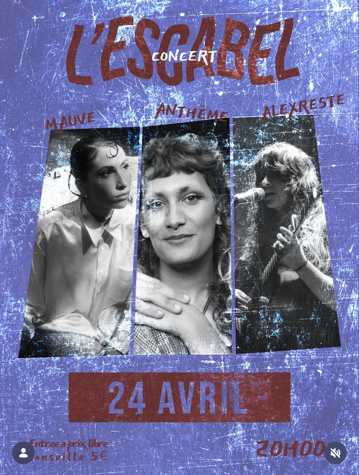Concert de MAUVE, Anthème et Alexia Cordonnier, L&rsquo;Escabel, Toulouse