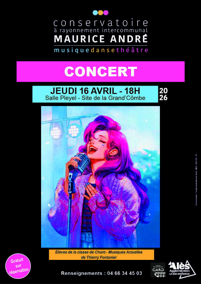 Concert des élèves : Chant – Musiques Actuelles, Conservatoire Maurice André – Site de La Grand’Combe, La Grand-Combe