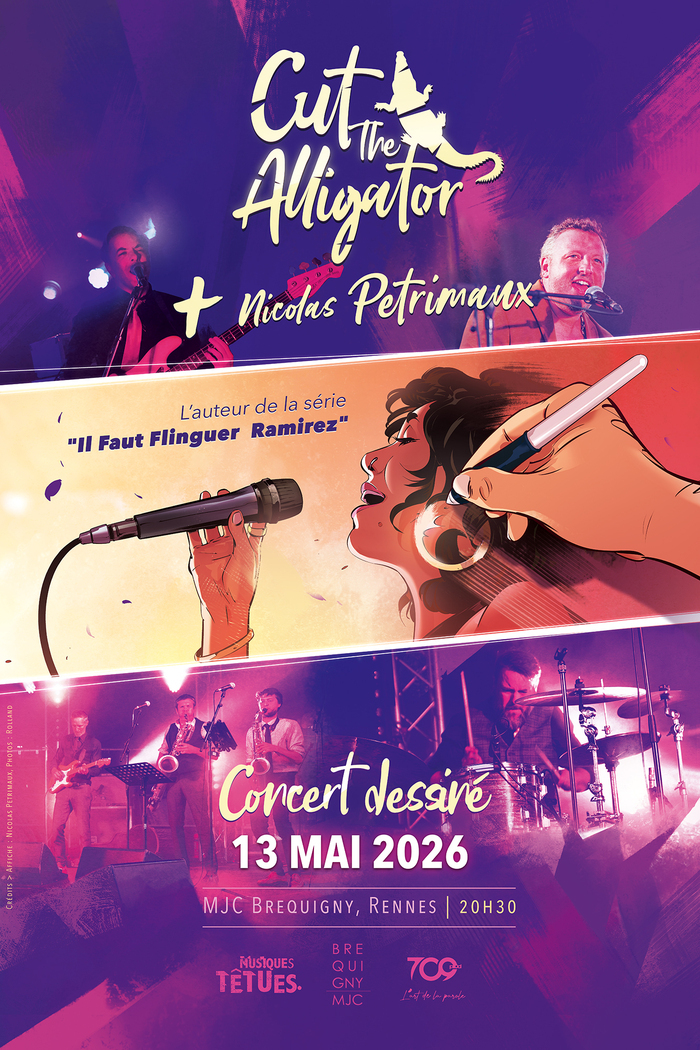Concert dessiné Cut the Alligator x Nicolas Pétrimaux MJC bréquigny Rennes
