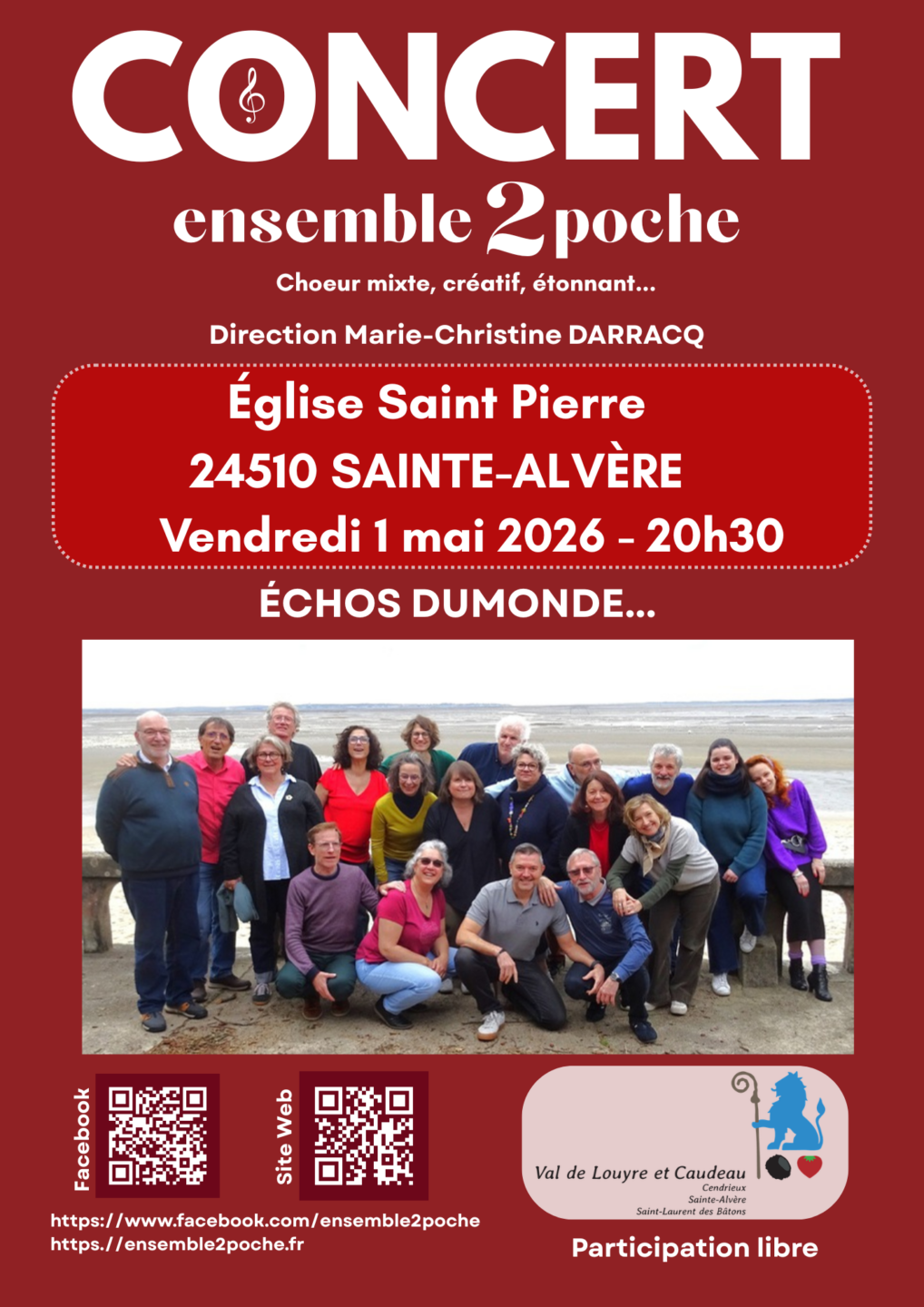 Concert Ensemble 2 poche  Val de Louyre et Caudeau