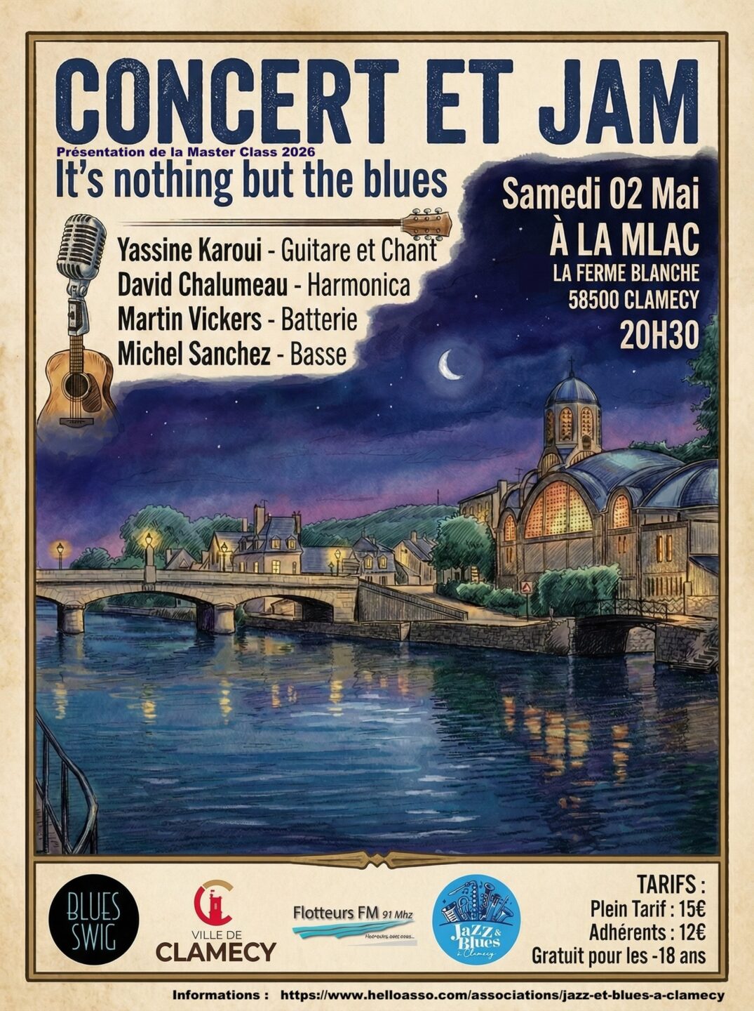 Concert et Jam It&rsquo;s nothing but the blues MLAC Clamecy