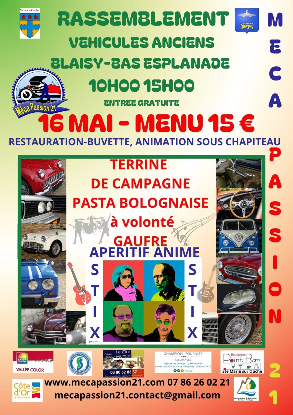 Concert et rassemblement de véhicules anciens RUE CHAGNOT Blaisy-Bas