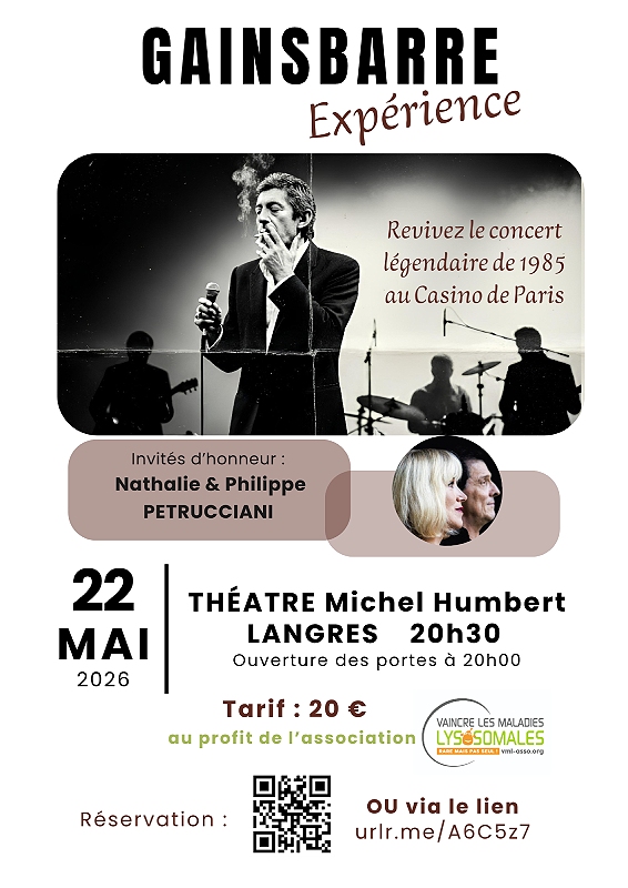 Concert Gainsbarre Expérience Théâtre Michel-Humbert Langres 2026-05-22