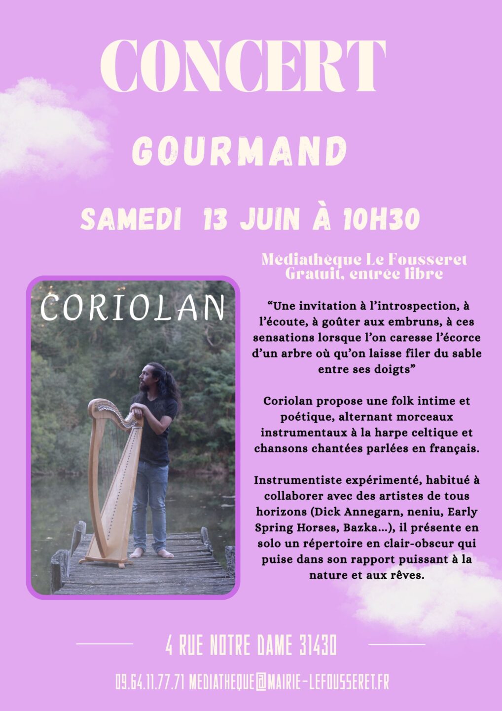 CONCERT GOURMAND LE FOUSSERET MÉDIATHÈQUE LE FOUSSERET Le Fousseret