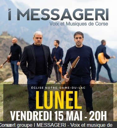 CONCERT GROUPE I MESSAGERI VOIX ET MUSIQUE DE CORSE Place Martyrs de la Résistance Lunel 2026-05-15