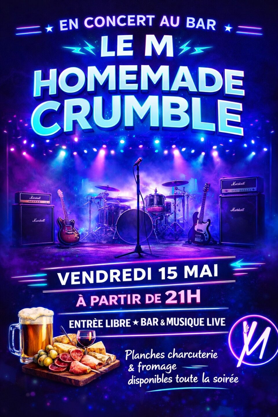 Concert Homemade Crumble Restaurant le M Sanilhac