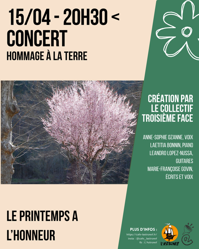 Concert – HOMMAGE A LA TERRE, Café culturel « L’Astronef », Toulouse