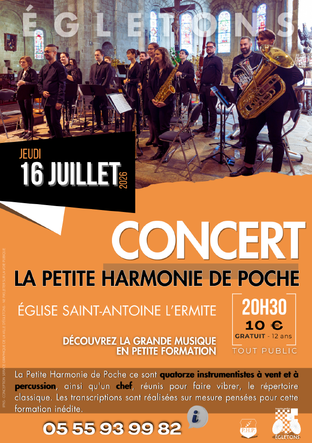 Concert La Petite Harmonie de Poche Église Saint-Antoine l’Ermite Égletons 2026-07-16