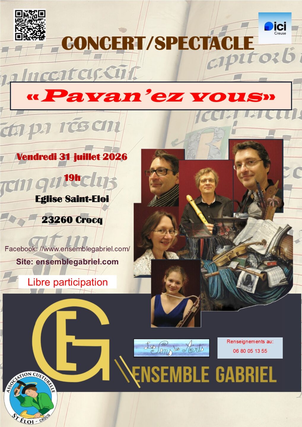 Concert Payan'ez vous Eglise Saint-Eloi Crocq 2026-07-31