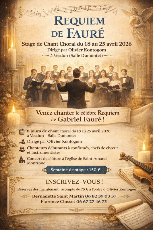Concert Requiem de Faure  Saint-Amand-Montrond