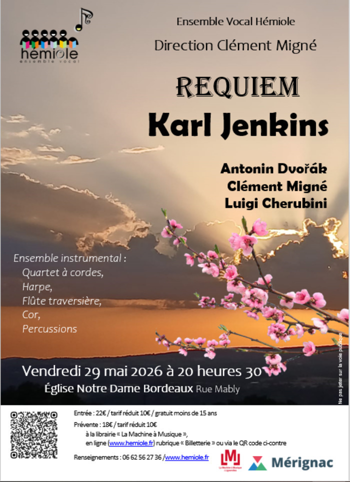 Concert "Requiem de Karl Jenkins" Eglise Notre Dame Bordeaux