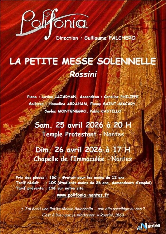 Concert Rossini par le chœur Polifonia, Temple Protestant, Nantes