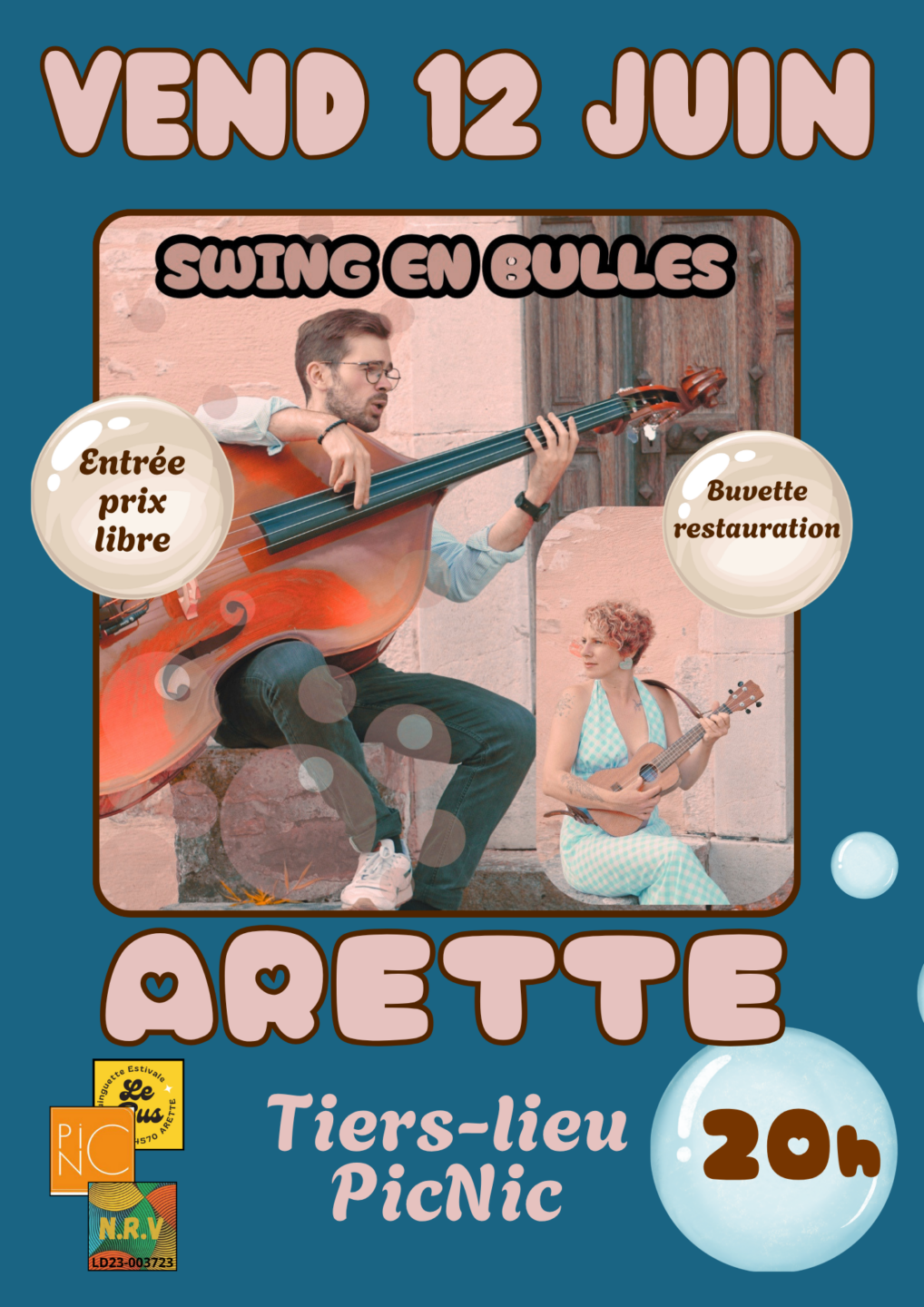 Concert swing en bulles Espace Pic Nic, guinguette Le Bus Arette