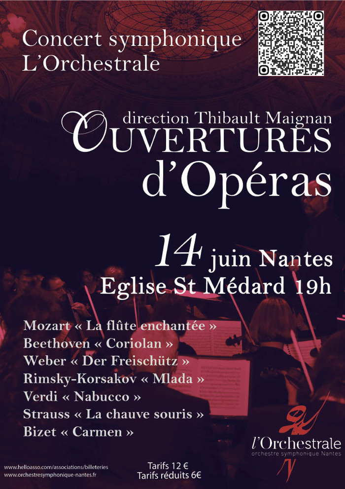 Concert symphonique de l&rsquo;Orchestrale : Ouvertures d&rsquo;opéras Eglise Saint Médard Nantes