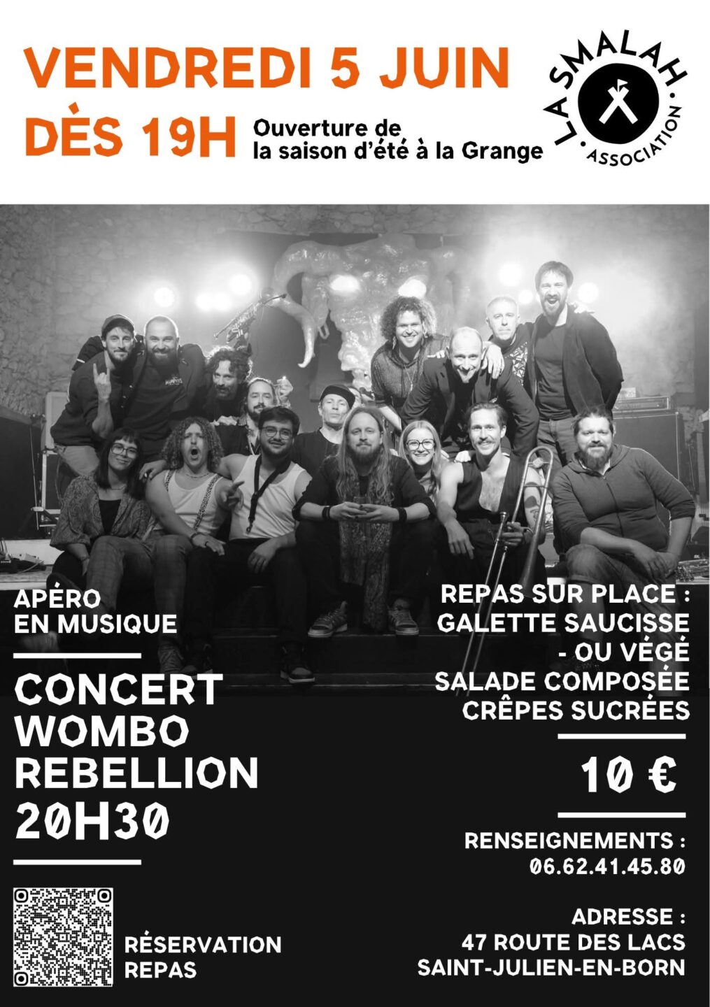Concert Wombo Rebellion 47 route des Lacs Saint-Julien-en-Born 2026-06-05