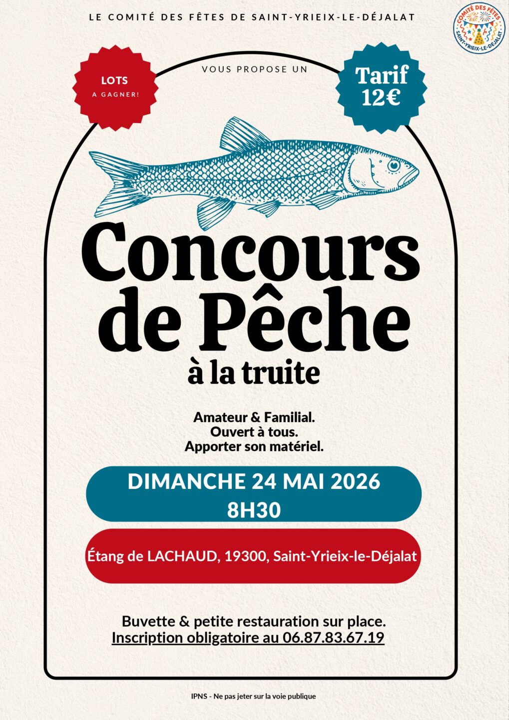 Concours de pêche à la truite  Saint-Yrieix-le-Déjalat