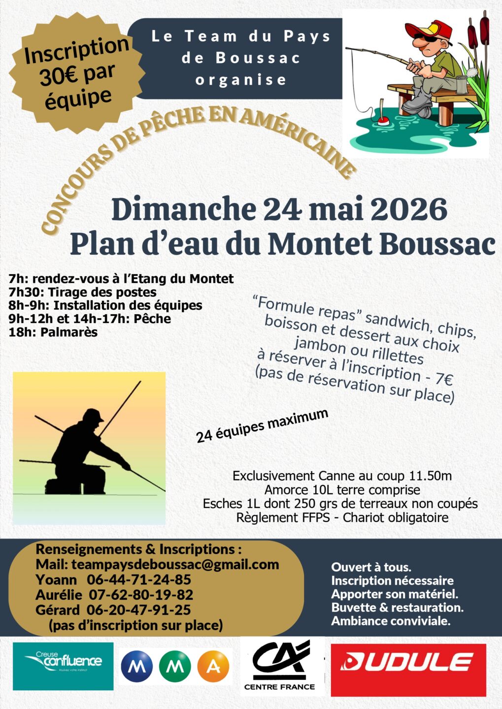 Concours de pêche en américaine  Boussac-Bourg