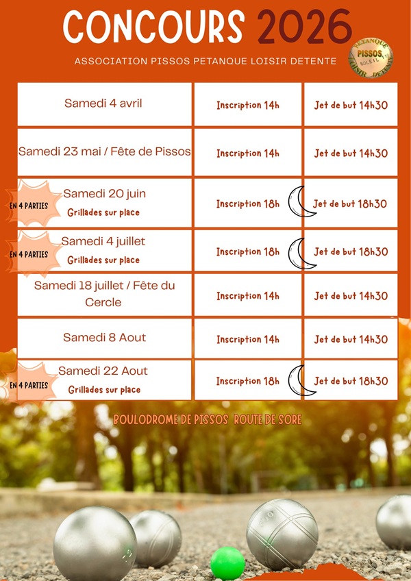 Concours pétanque Route de Sore Pissos
