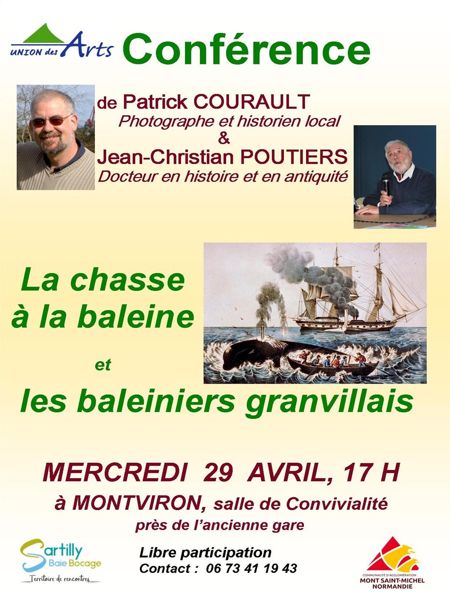 Conférence La chasse à la baleine et les baleiniers granvillais Place de la gare Sartilly-Baie-Bocage