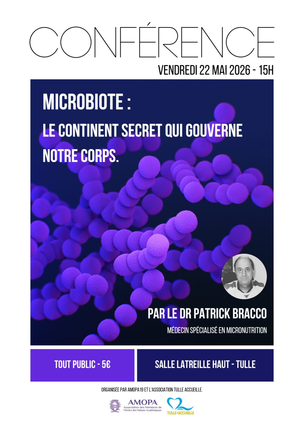Conférence Le microbiote le continent secret qui gouverne notre corps  Tulle