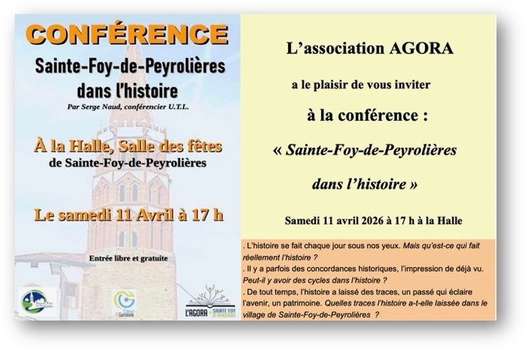CONFÉRENCE SAINTE-FOY-DE-PEYROLIÈRES DANS L’HISTOIRE  Sainte-Foy-de-Peyrolières