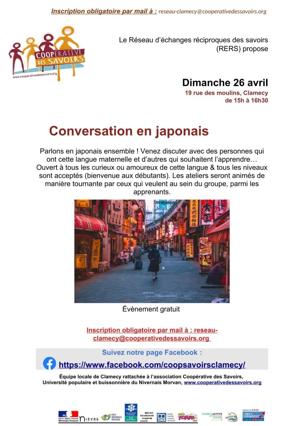 Conversation en japonais 19 Rue des Moulins Clamecy 2026-04-26