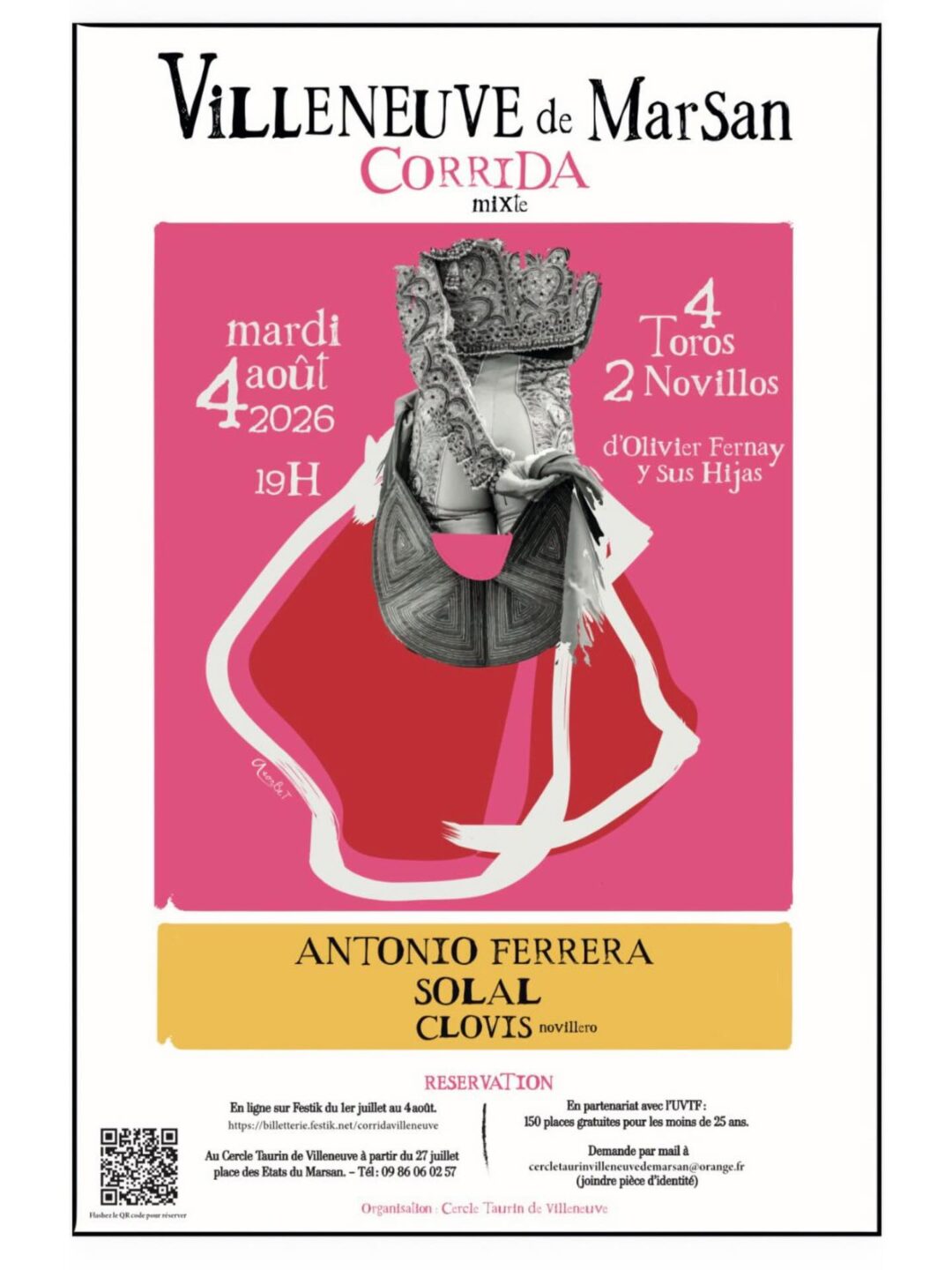 Corrida des Fêtes Arènes Camille Couralet Villeneuve-de-Marsan 2026-08-04