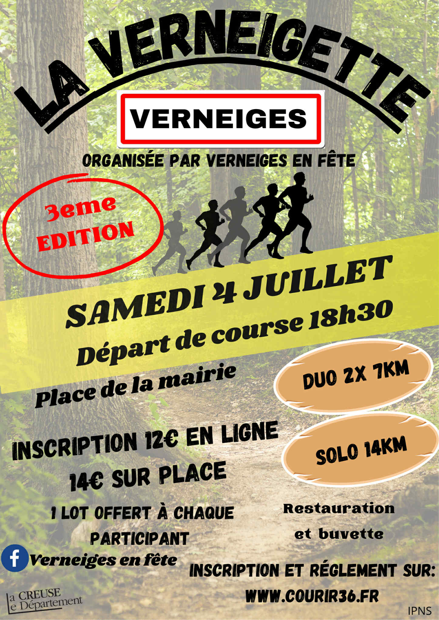Course à pied La Verneigette 3 route de Bord Verneiges 2026-07-04