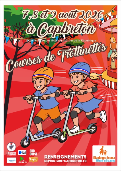Courses de trottinettes Place de la République Capbreton 2026-08-07