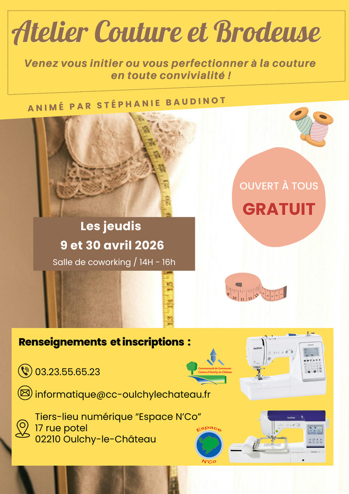 Couture numérique, Tiers-lieu numérique « Espace N’Co », Oulchy-le-Château