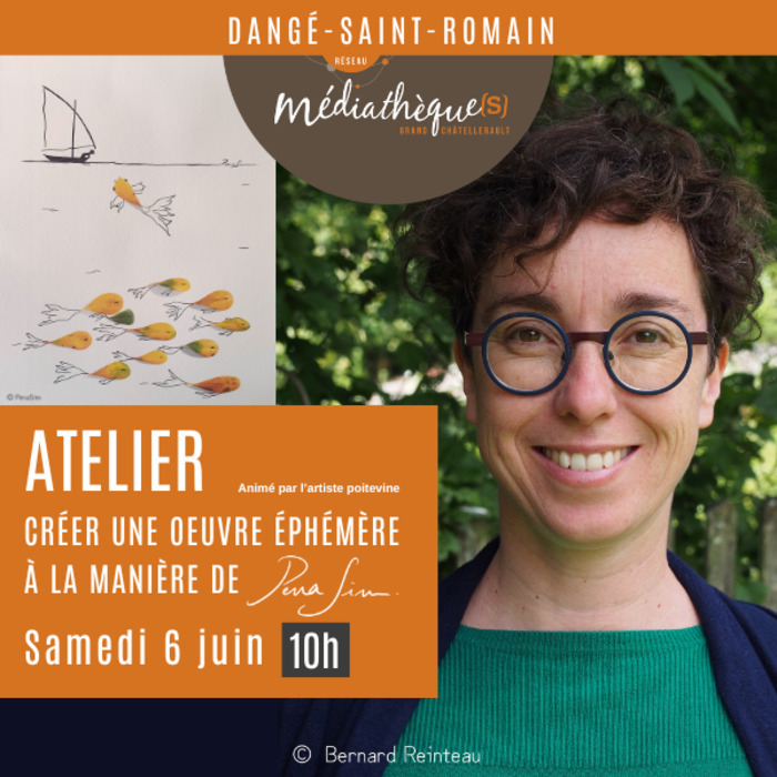 Créer une œuvre éphémère à la manière de Pena Sim Place René Monory Dangé-Saint-Romain