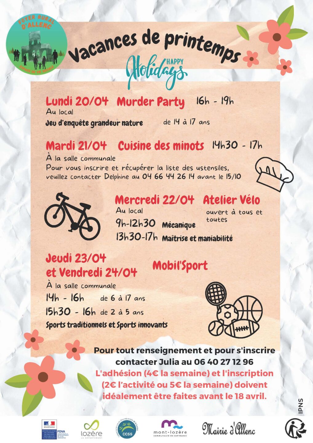 CUISINE DES MINOTS salle communale Allenc 2026-04-21