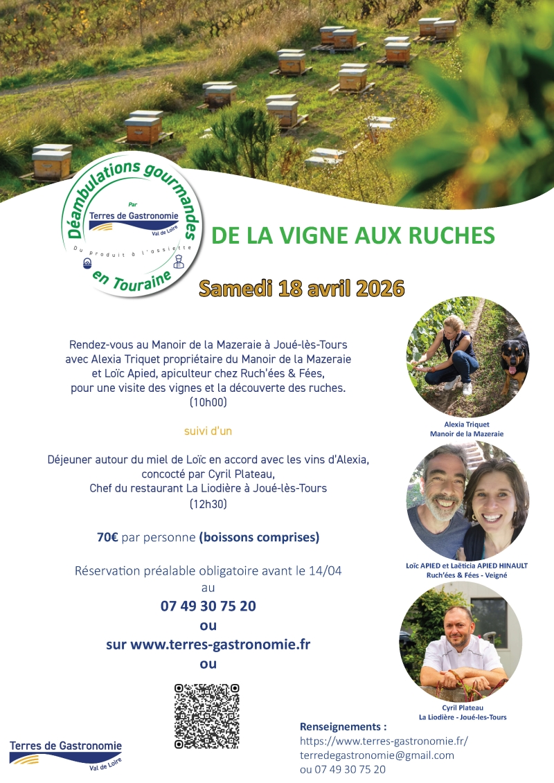 Déambulations gourmandes de la vigne aux ruches  Joué-lès-Tours