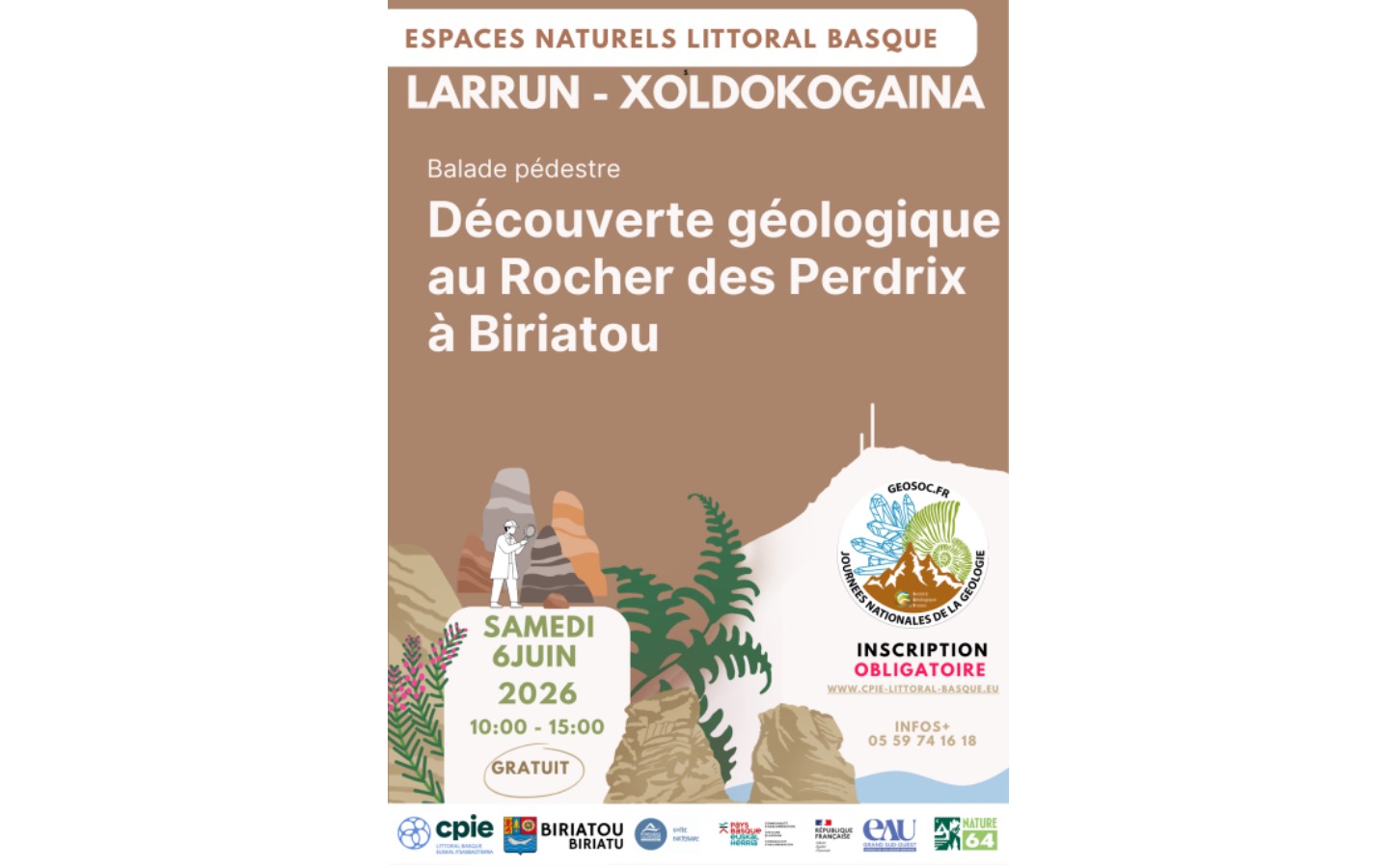 Découverte géologique Au Rocher des Perdrix  Biriatou