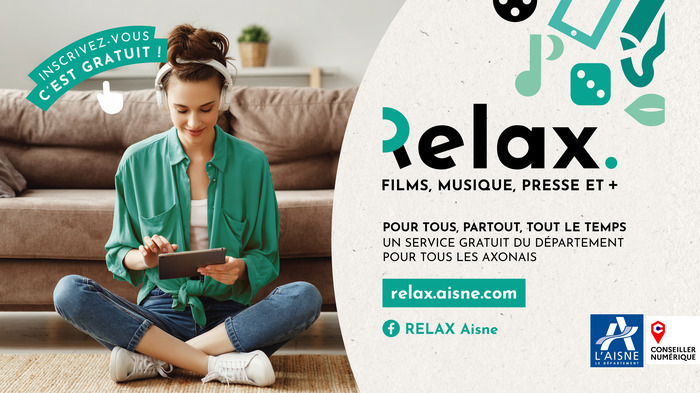 Découvvrez Relax – Musique, films, presse et des millions de ressources, Bibliothèque de Billy-sur-Aisne, Billy-sur-Aisne