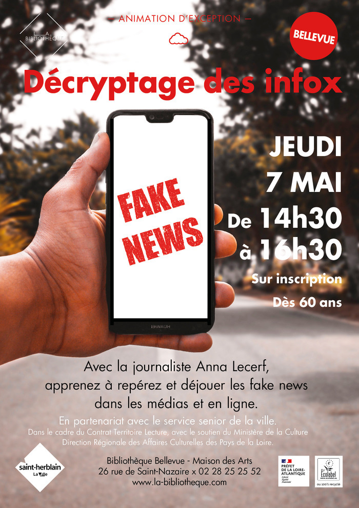 Décryptage des infox, Bibliothèque Bellevue, Saint-Herblain