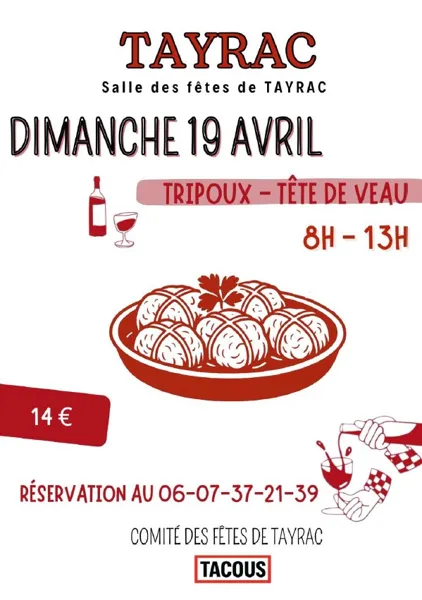 déjeuner aux tripous et tête de veau  Tayrac